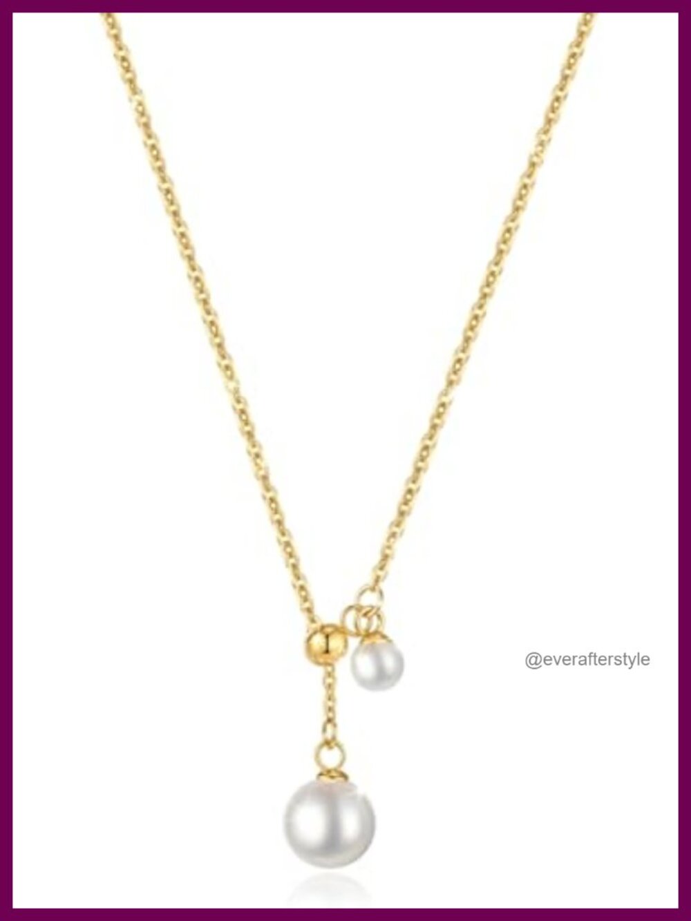 18K Gold Plated Freshwater Pearl Drop Necklace - Waterproof Tarnish Resistant
